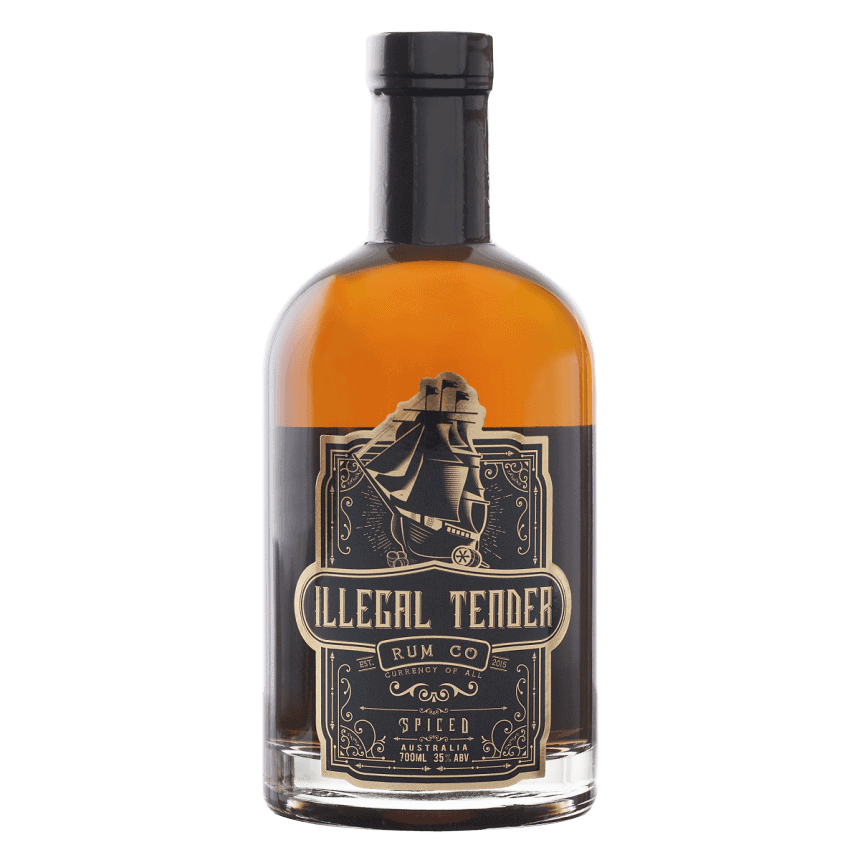 Illegal Tender Rum Co. Spiced Rum 700ml bottle. First batch, bottles 401-500 of the collectors series.